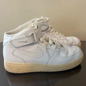 Nike Air Force 1 Mid White Sail Leather Sneakers Men’s 10.5 Streetwear